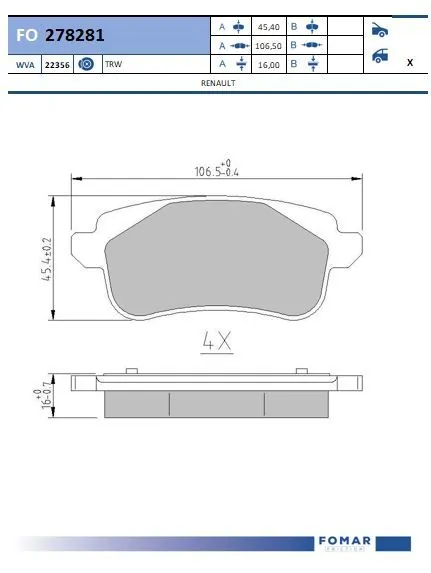 Brake Pad Set, disc brake